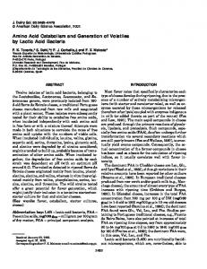 Amino Acid Catabolism and Generation of Volatiles by Lactic Acid ...