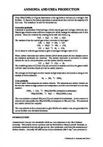 Ammonia and Urea Production