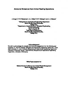 Ammonia Emissions from Animal Feeding Operations - CiteSeerX