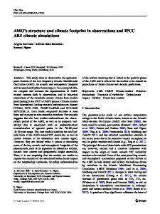 AMO's structure and climate footprint in observations and IPCC AR5 ...