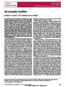 An acoustic rectifier - Semantic Scholar