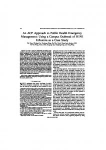 An ACP Approach to Public Health Emergency Management: Using a ...