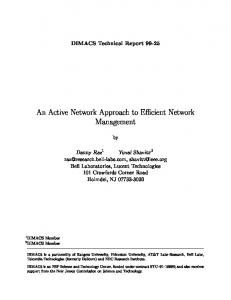 An Active Network Approach to E cient Network ... - CiteSeerX