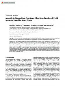 An Activity Recognition-Assistance Algorithm Based