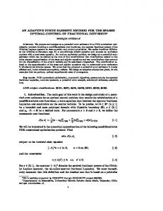 AN ADAPTIVE FINITE ELEMENT METHOD FOR THE