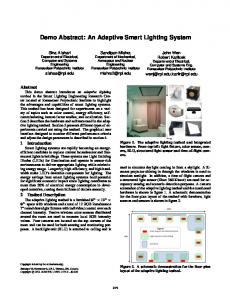 An adaptive smart lighting system