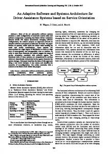 An Adaptive Software and Systems Architecture for Driver Assistance ...