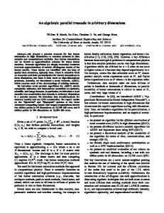 An algebraic parallel treecode in arbitrary dimensions - PADAS - The ...