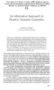 An Alternative Approach to Proof in Dynamic Geometry