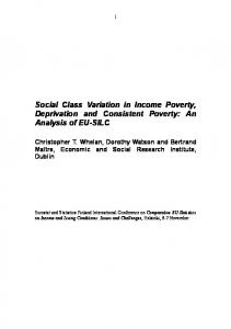 An Analysis of EU-SILC