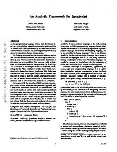 An Analytic Framework for JavaScript