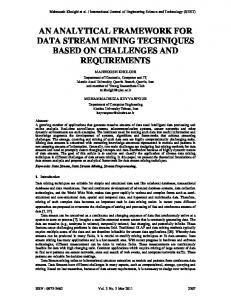 an analytical framework for data stream mining techniques ... - arXiv