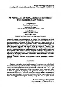 an approach to management education ...