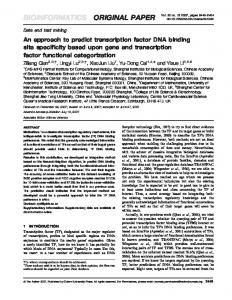 An approach to predict transcription factor DNA binding site specificity ...