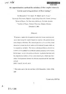 An approximation method for solution of the coupled channels inverse ...