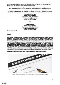 An assessment of customer satisfaction and service quality: the case