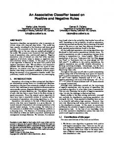 An Associative Classifier based on Positive and Negative ... - CiteSeerX