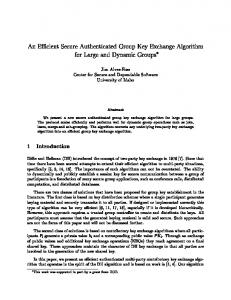 An Effcient Secure Authenticated Group Key Exchange Algorithm for ...