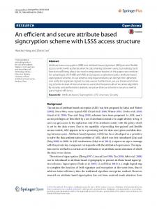 An efficient and secure attribute based signcryption ... - Springer Link