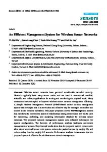 An Efficient Management System for Wireless Sensor Networks