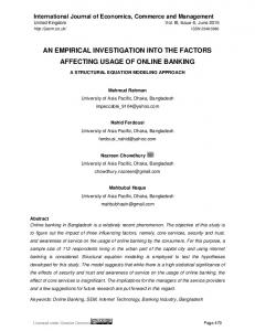 an empirical investigation into the factors affecting usage of online ...