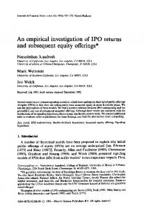 An empirical investigation of IPO returns and subsequent ... - CiteSeerX