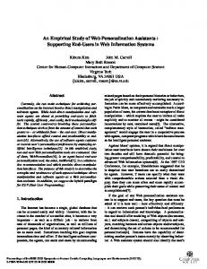 An Empirical Study of Web Personalization ... - Semantic Scholar