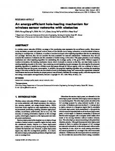 An energyefficient holehealing mechanism for ... - Semantic Scholar