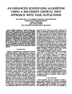 an enhanced scheduling algorithm using a recursive ...