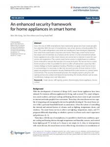 An enhanced security framework for home appliances in smart home