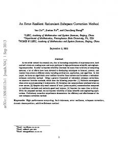 An Error-Resilient Redundant Subspace Correction Method