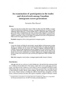 An examination of participation in the trades and clerical work among ...