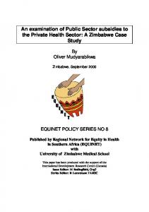 An examination of Public Sector subsidies to the Private ... - safaids