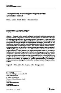 An experimental methodology for response surface ... - CiteSeerX