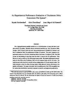 An Experimental Performance Evaluation of Touchstone Delta ...