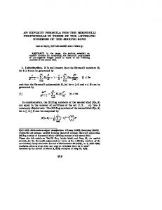 AN EXPLICIT FORMULA FOR THE BERNOULLI