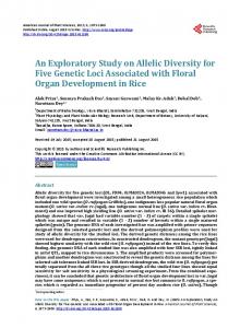 An Exploratory Study on Allelic Diversity for Five Genetic Loci ...