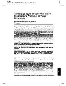 An Improved Bound for Call Strings-Based ... - CSE, IIT Bombay