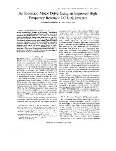 An induction motor drive using an improved high frequency resonant ...