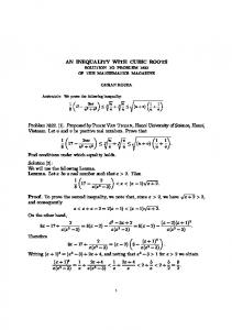 An inequality with cubic roots