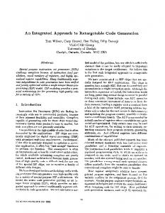 An Integrated Approach to Retargetable Code Generation - CiteSeerX