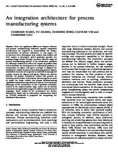 An integration architecture for process manufacturing systems