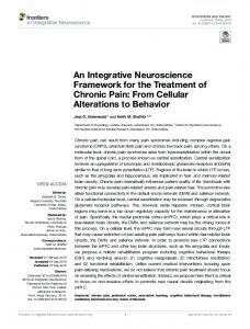 An Integrative Neuroscience Framework for the ...