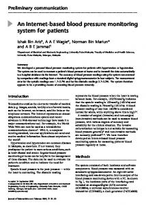 An Internet-based blood pressure monitoring system ... - SAGE Journals