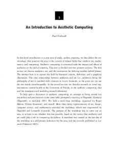 An Introduction to Aesthetic Computing