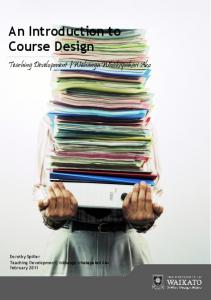 An Introduction to Course Design