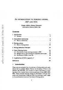 An introduction to forcing axioms, SRP and OCA