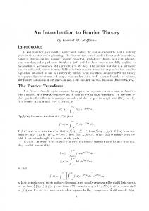 An Introduction to Fourier Theory