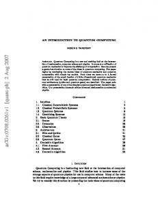 An Introduction to Quantum Computing