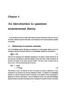 An introduction to quantum measurement theory - UQ eSpace